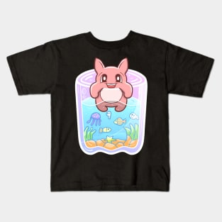 Rabbit on glass Kids T-Shirt